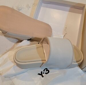 Y-3 ADIDAS Women's/Mens Linen Color Suede Top Slides, Sz 7